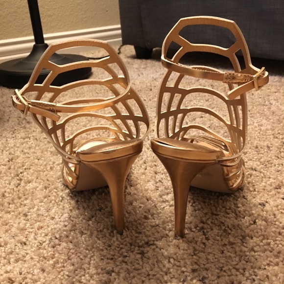 Madden Girl Rose Gold Caged Heels - Picture 3 of 3
